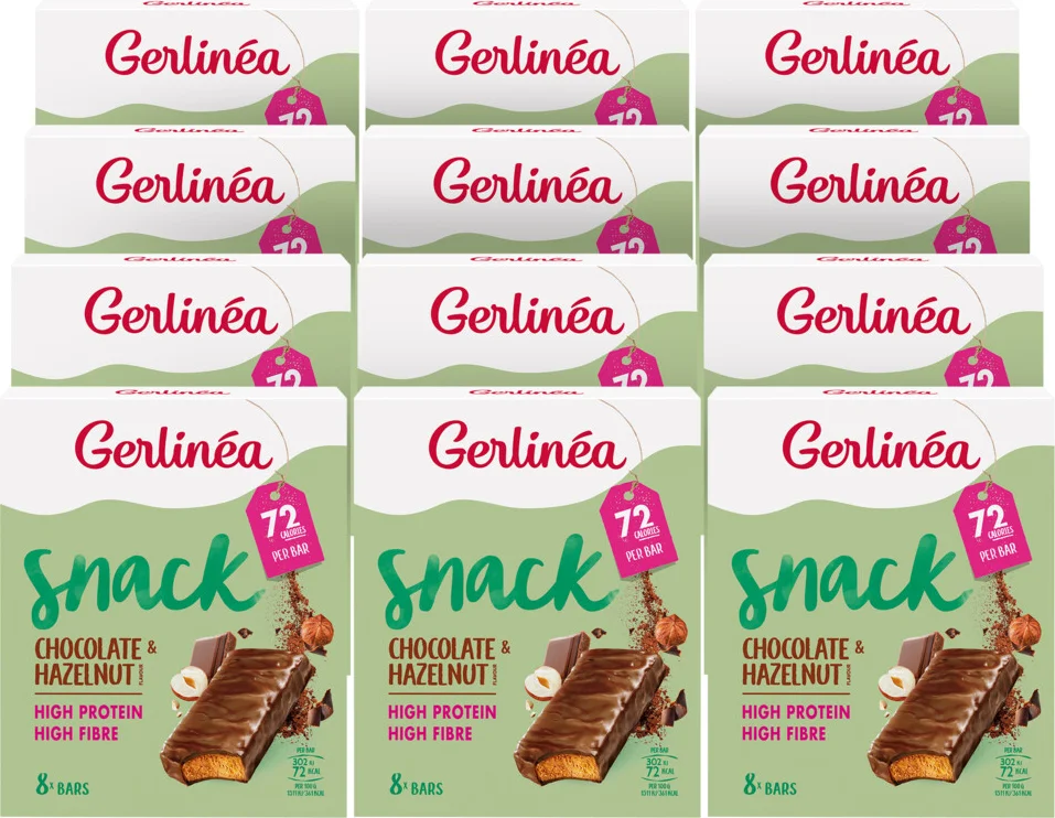 12x Gerlinea Repen Chocolade & Hazelnoot 8 x 102 gr