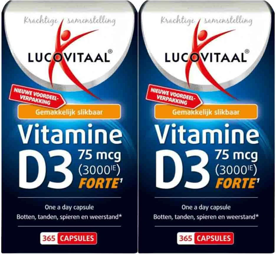 2x Lucovitaal Vitamine D3 75mcg Forte 365 capsules