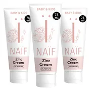 3x Naif Baby & Kids Parfumvrije Zinkcrème 75 ml