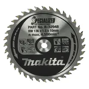 Makita Cirkelzaagblad voor Hout | Specialized: Accu | Ø 136mm Asgat 10mm 36T - B-32948