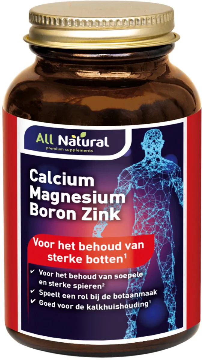 All Natural Calcium Magnesium Boron Zink Tabletten 90TB