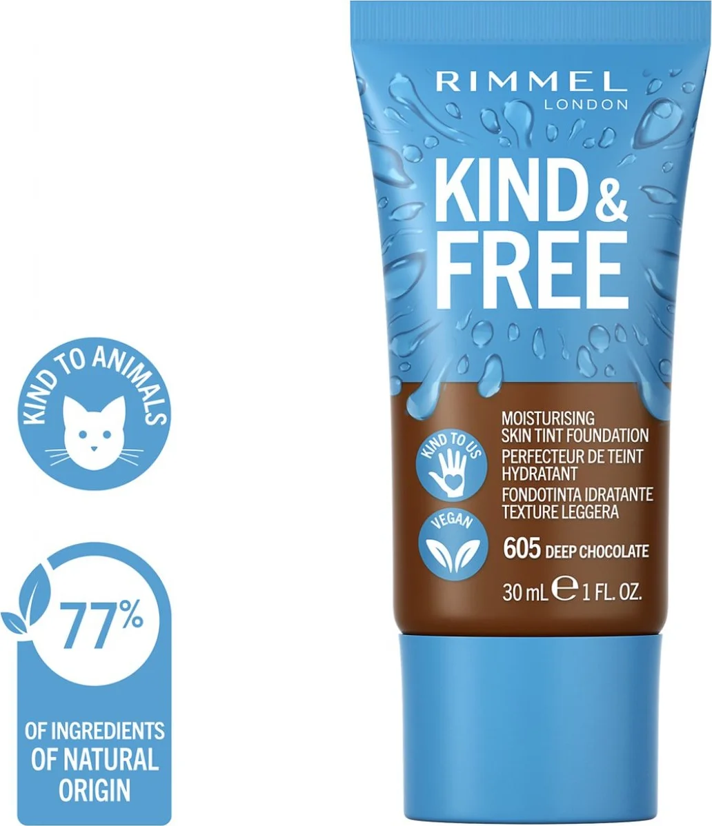 Rimmel KIND & FREE Vegan Foundation 605 Deep Chocolate 30 ml
