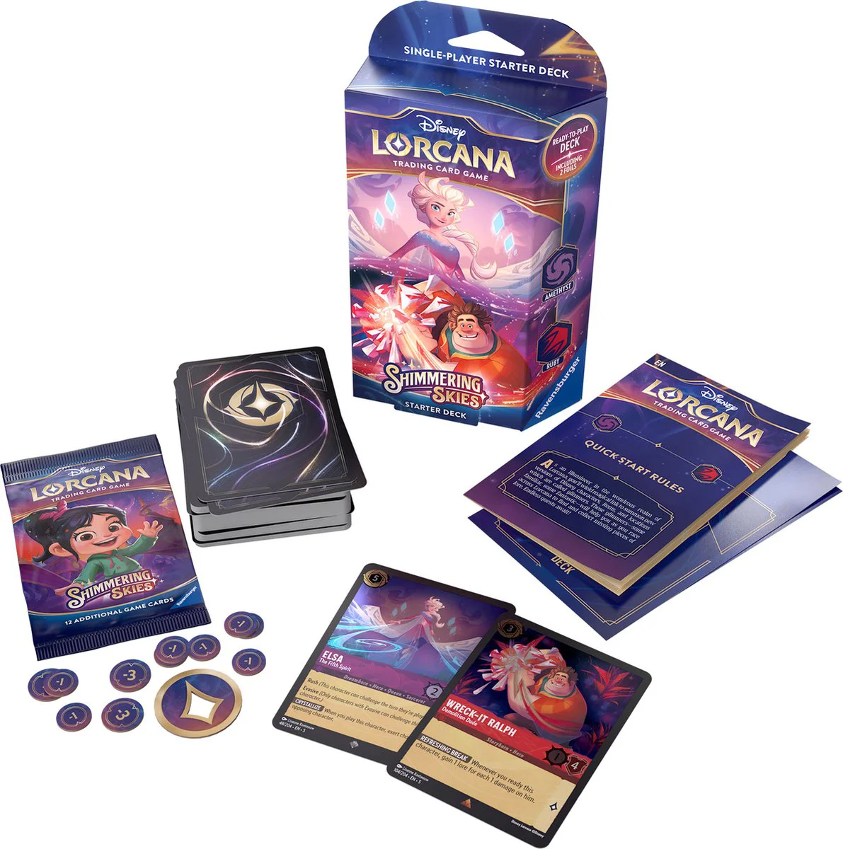 Disney Lorcana Shimmering Skies Starter Deck Wreck-It Ralph & Elsa