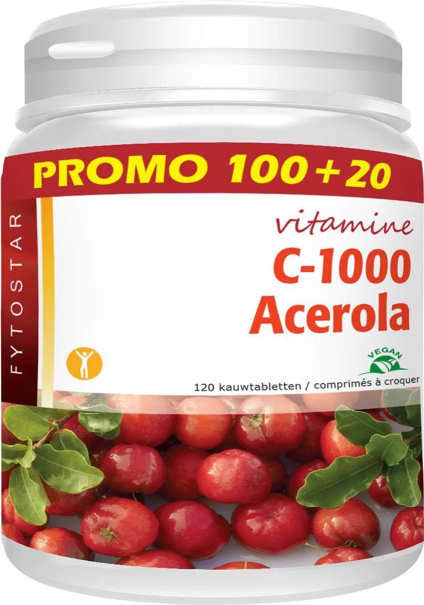 Fytostar Acerola Vitamine C-1000 Kauwtabletten 120KTB