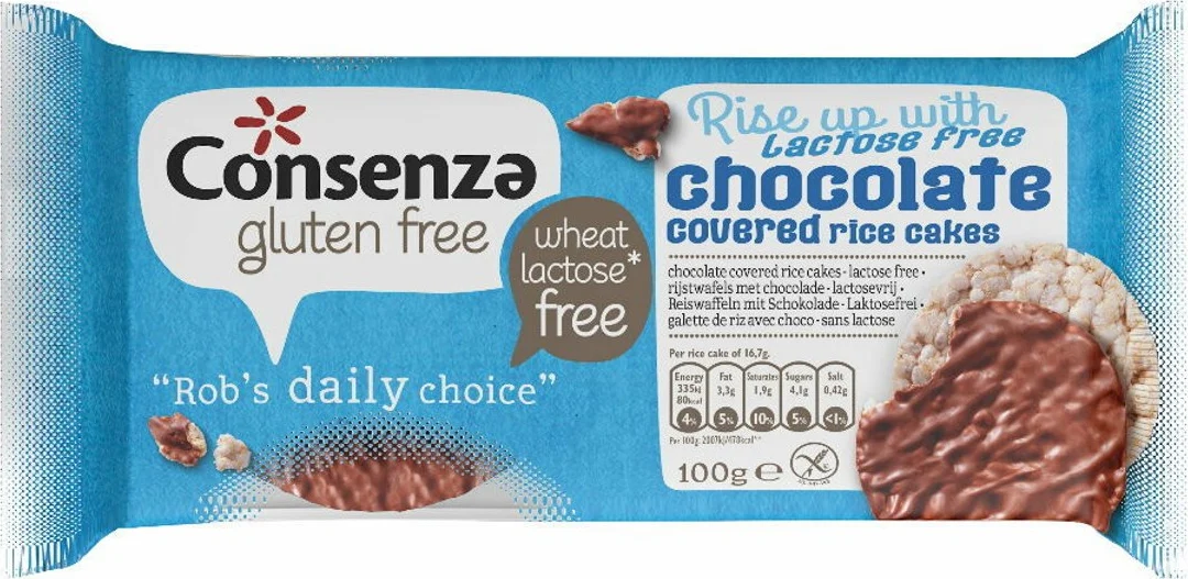Consenza Glutenvrije Chocolade Rijstwafels 100GR