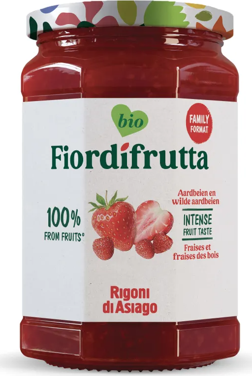Fiordifrutta Biologische Aardbeien & Wilde Aardbeien Jam 600GR