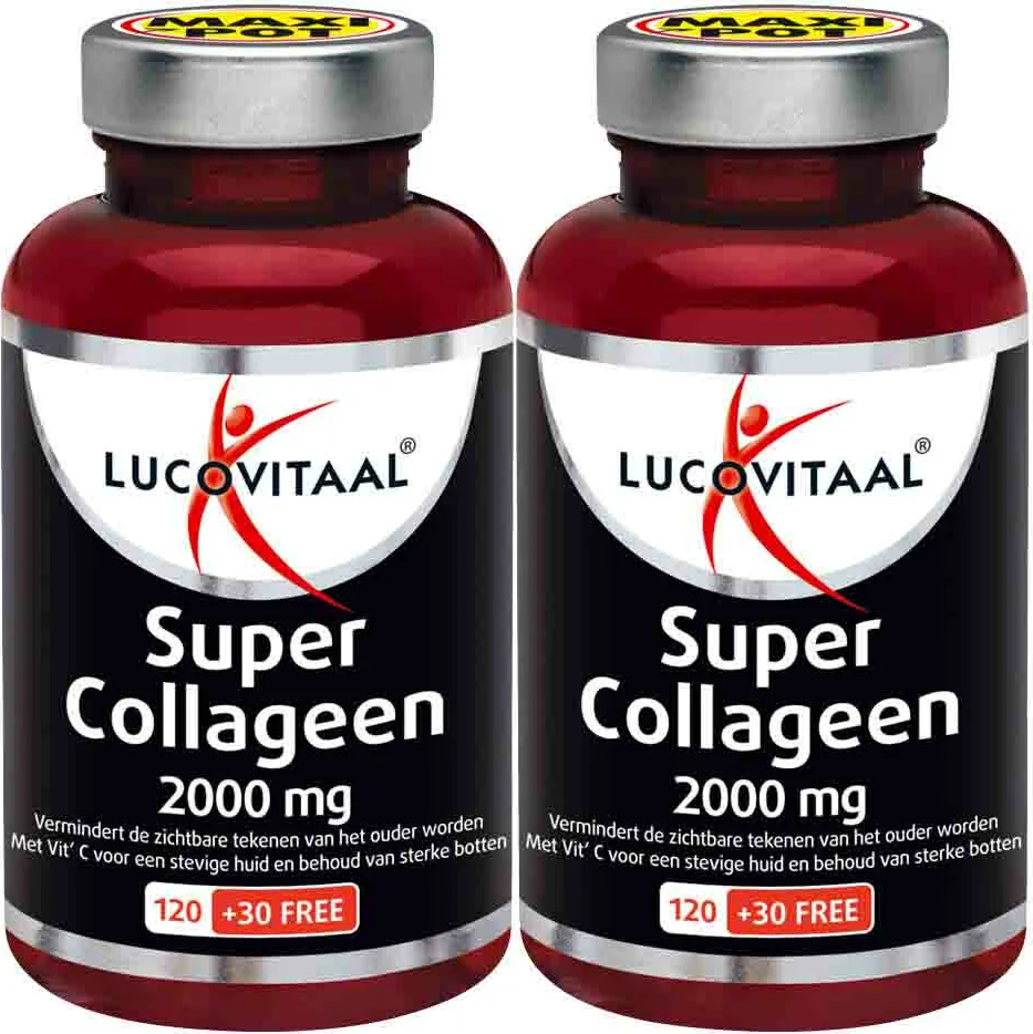 2x Lucovitaal Super Collageen 2000 mg Maxipot 150 tabletten