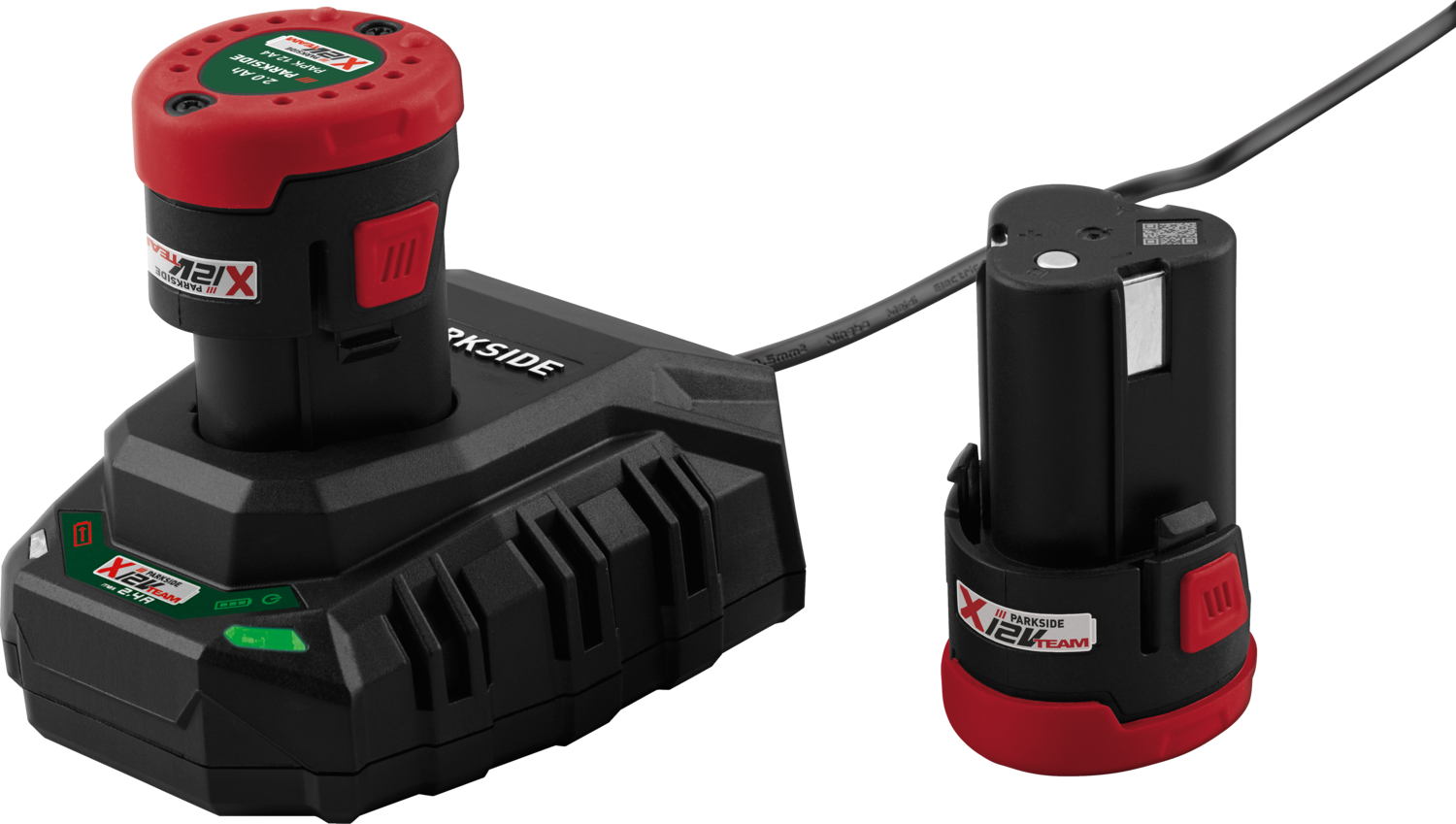 PARKSIDE Set van 2 accu's 12 V - 2 Ah en acculader 2,4 A