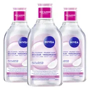 3x NIVEA Caring Micellair Water Droge Huid 400 ml