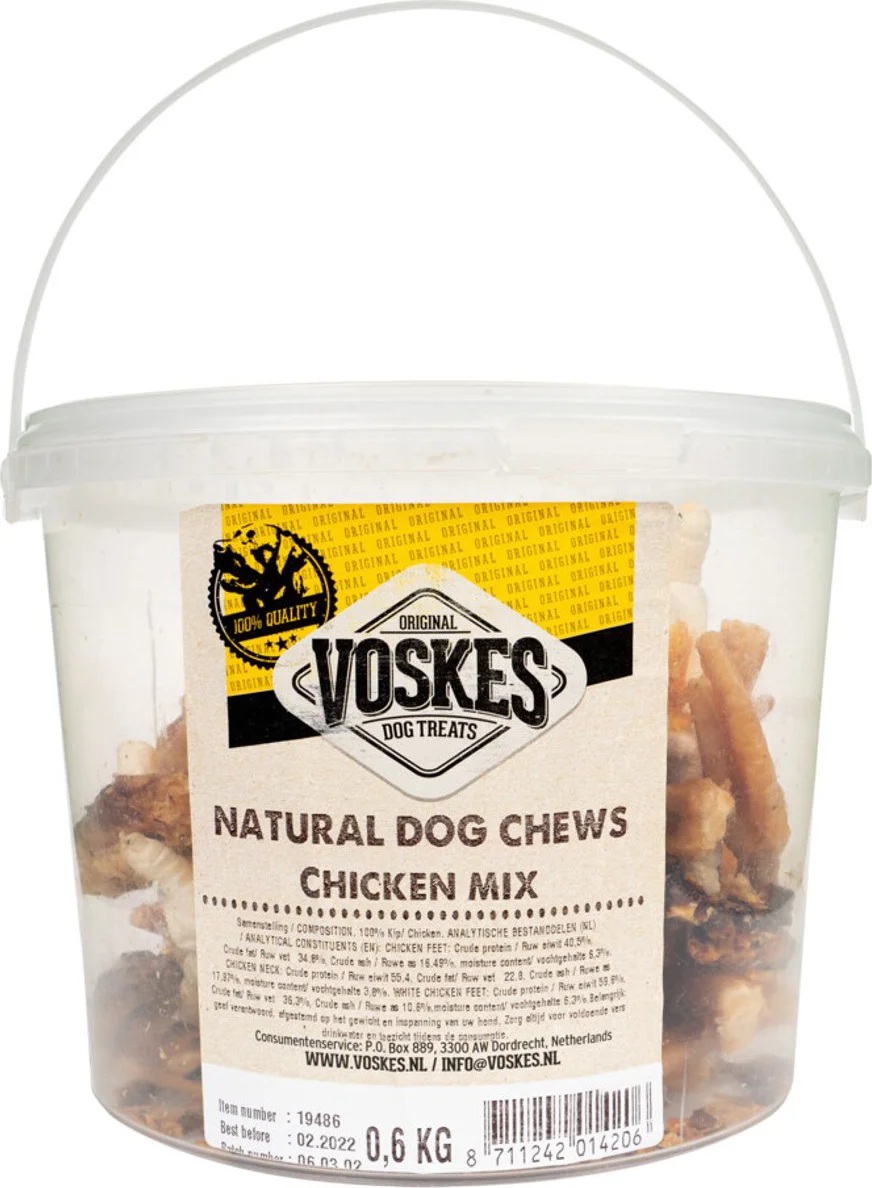 12x Voskes Mix Bucket Kip 600 gr