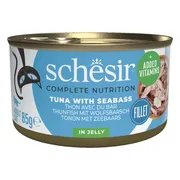 12x Schesir Katten Natvoer Blik Tonijn en Zeebaars 85 gr