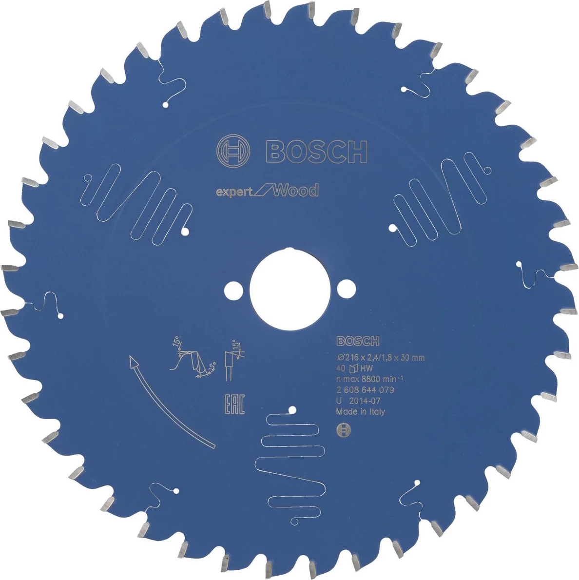 Bosch Professional Cirkelzaagblad EXPERT Wood | Ø 216 x 2,4 x 30mm 40T - 2608644079