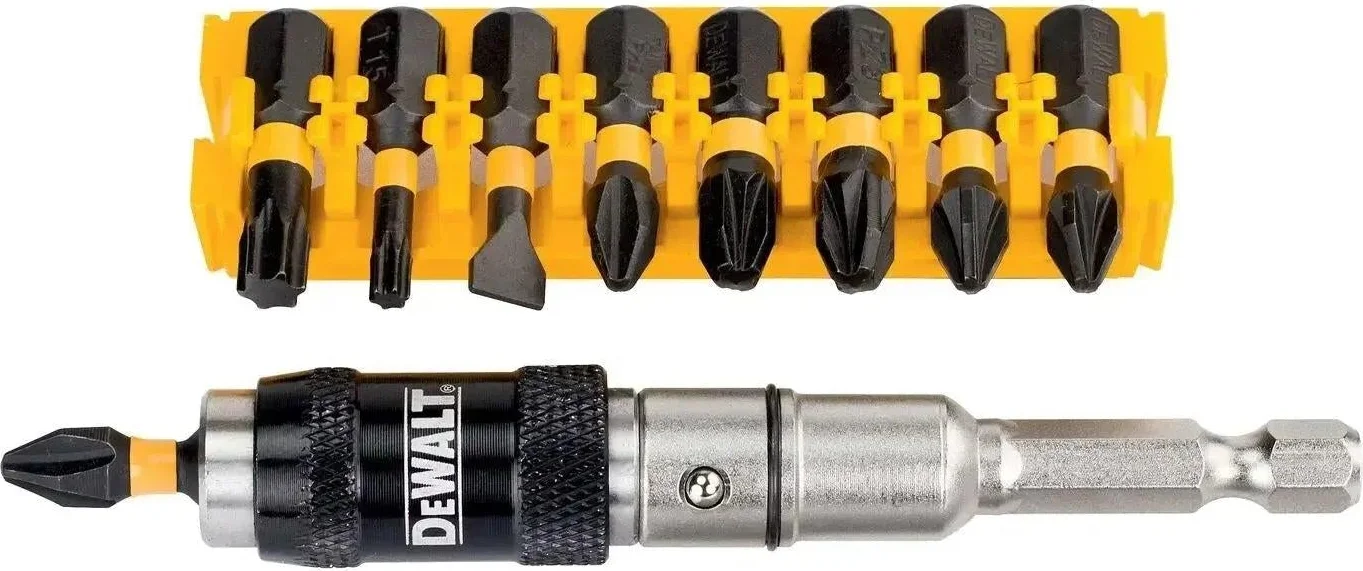DeWALT DT70518T 10-delige Impact Torsion Schroefbitset + Zwenkbare bit tip houder