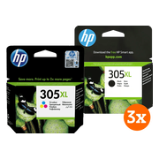 HP 305XL Inkt Cartridge 4-Kleuren Bundel (3 stuks)