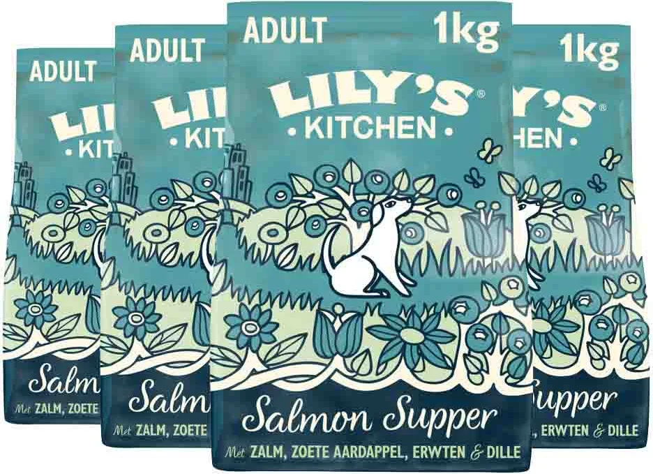 4x Lily's Kitchen Hondenvoer Droog Salmon Supper 1 kg