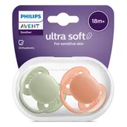 Philips Avent Fopspeen Ultra Soft Fopspeen 18+ mnd Groen Oranje 2 stuks