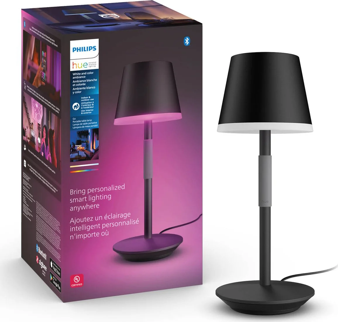 Philips Hue Go tafellamp - White and Color - zwart