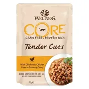 48x Wellness Core Kattenvoer Tender Cuts Kip - Kippenlever 85 gr