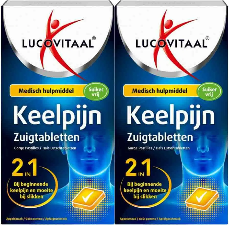 2x Lucovitaal Keelpijn 10 zuigtabletten