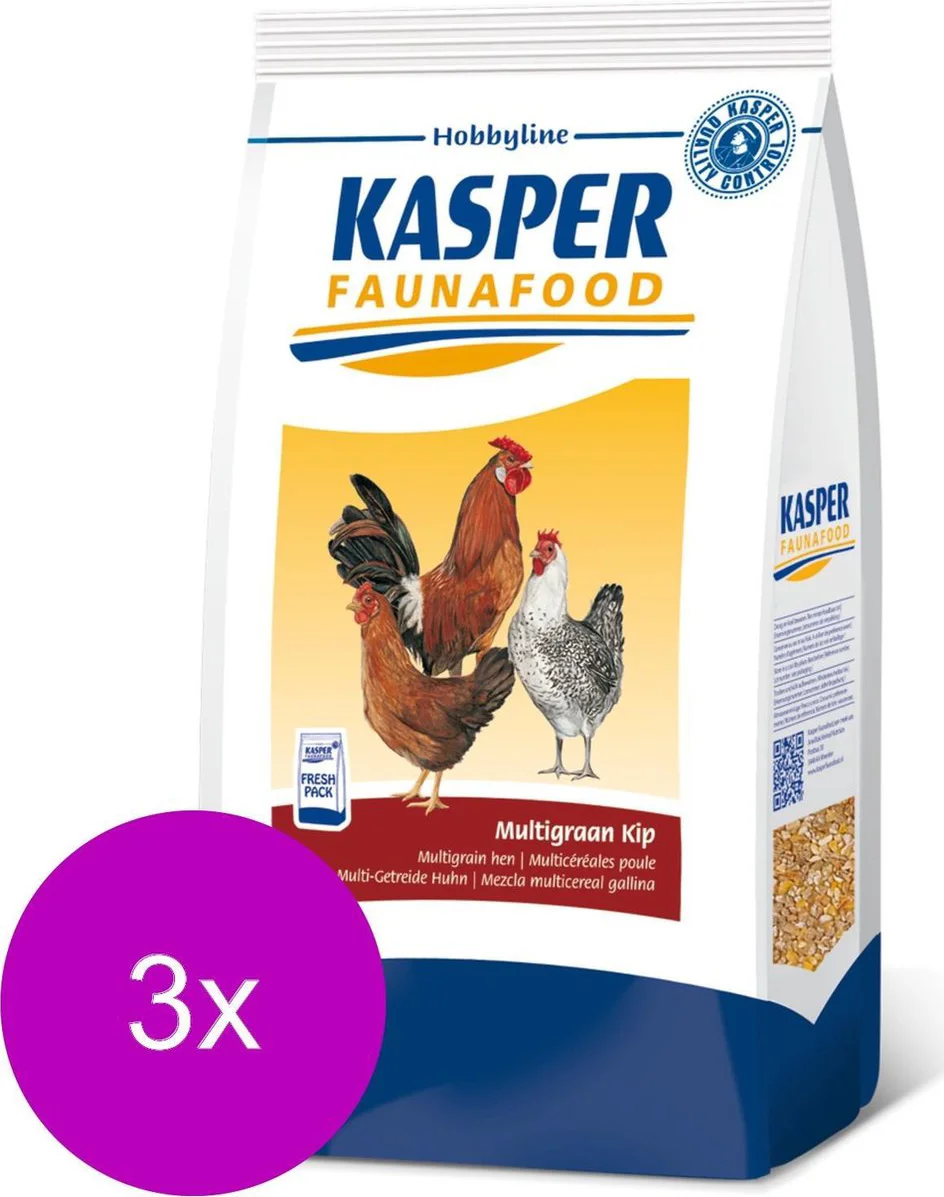 3x Kasper Faunafood Multigraan Kip 4 kg