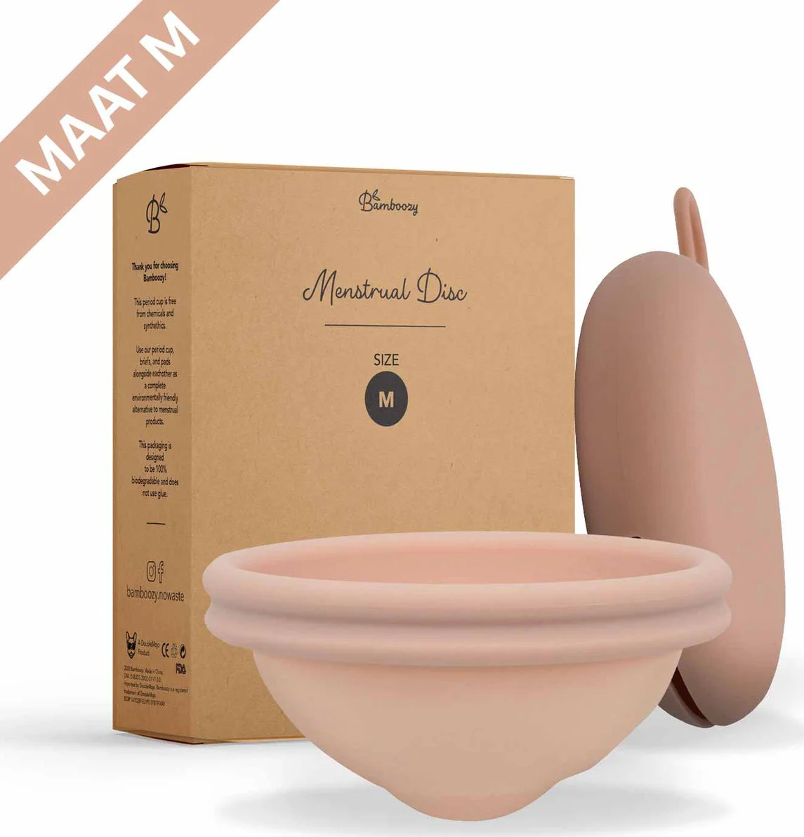 Bamboozy Menstruatiedisc Maat M - Herbruikbare Menstruatie Disc - Menstruatiedisk - Disk - Period - Menstrueren - Zero Waste