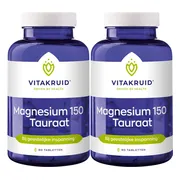2x Vitakruid Magnesium 150 Tauraat 90 tabletten
