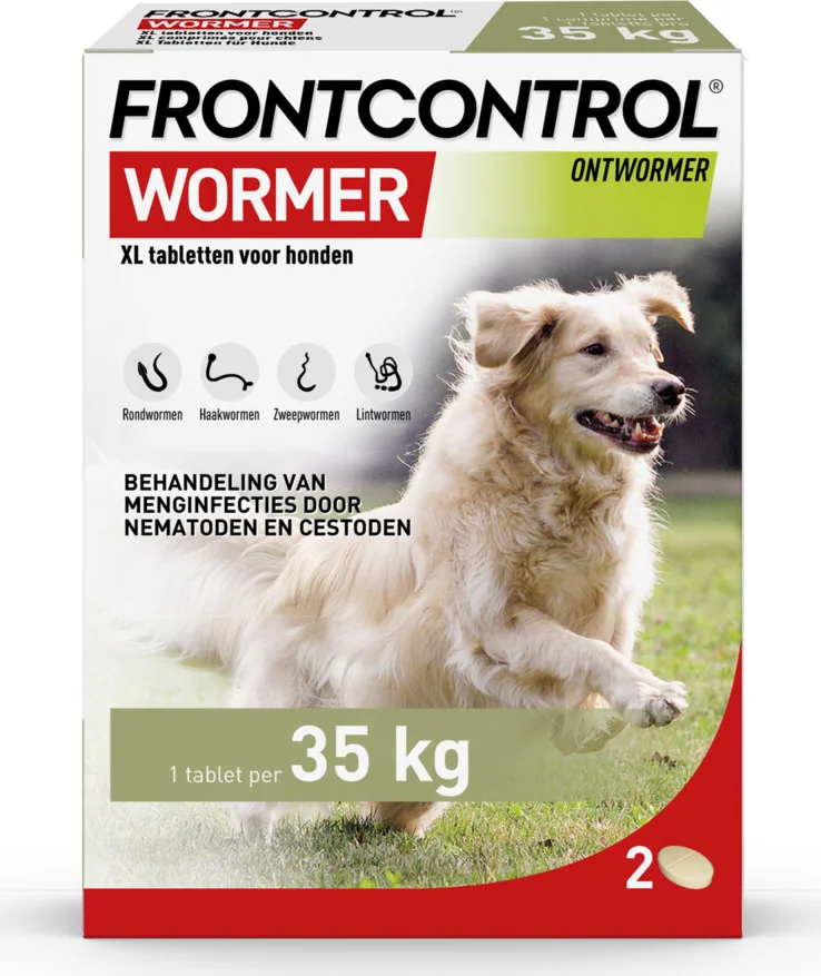 Frontcontrol Wormer Ontworming Tabletten Hond XL 2 tabletten