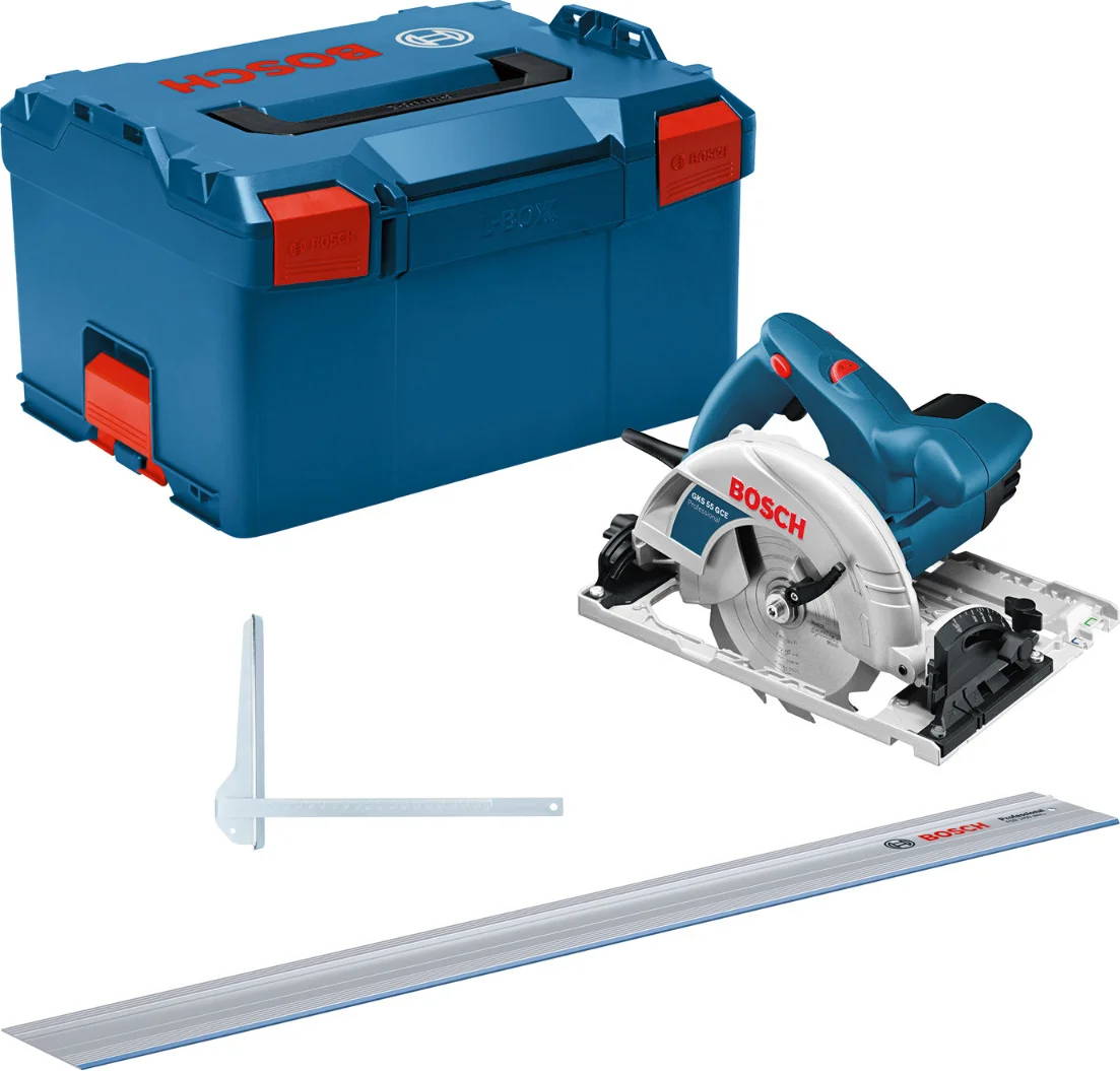Bosch Professional GKS 55+ GCE Cirkelzaag + FSN 1400 geleiderail - 0615990M91