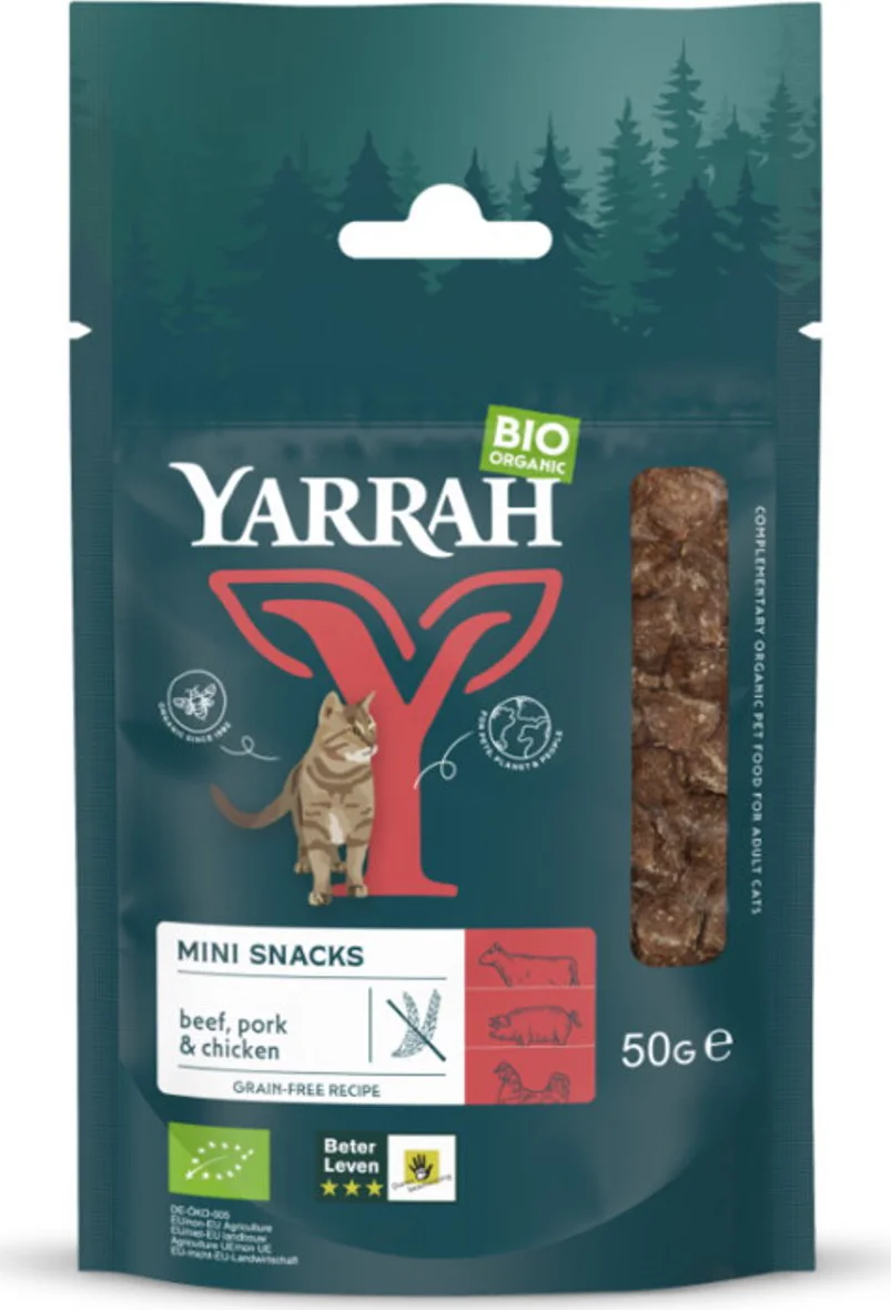 10x Yarrah Bio Kattensnack Mini 50 gr
