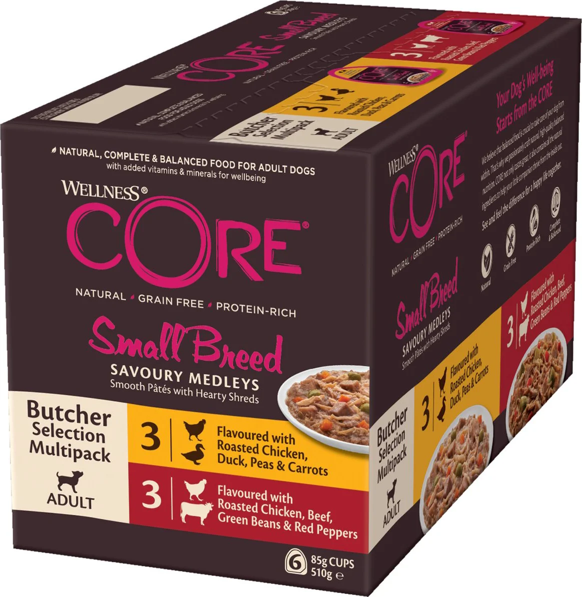 Wellness Core Hondenvoer Small Savoury Medleys Butcher Selection 6-pack 6 x 85 gr
