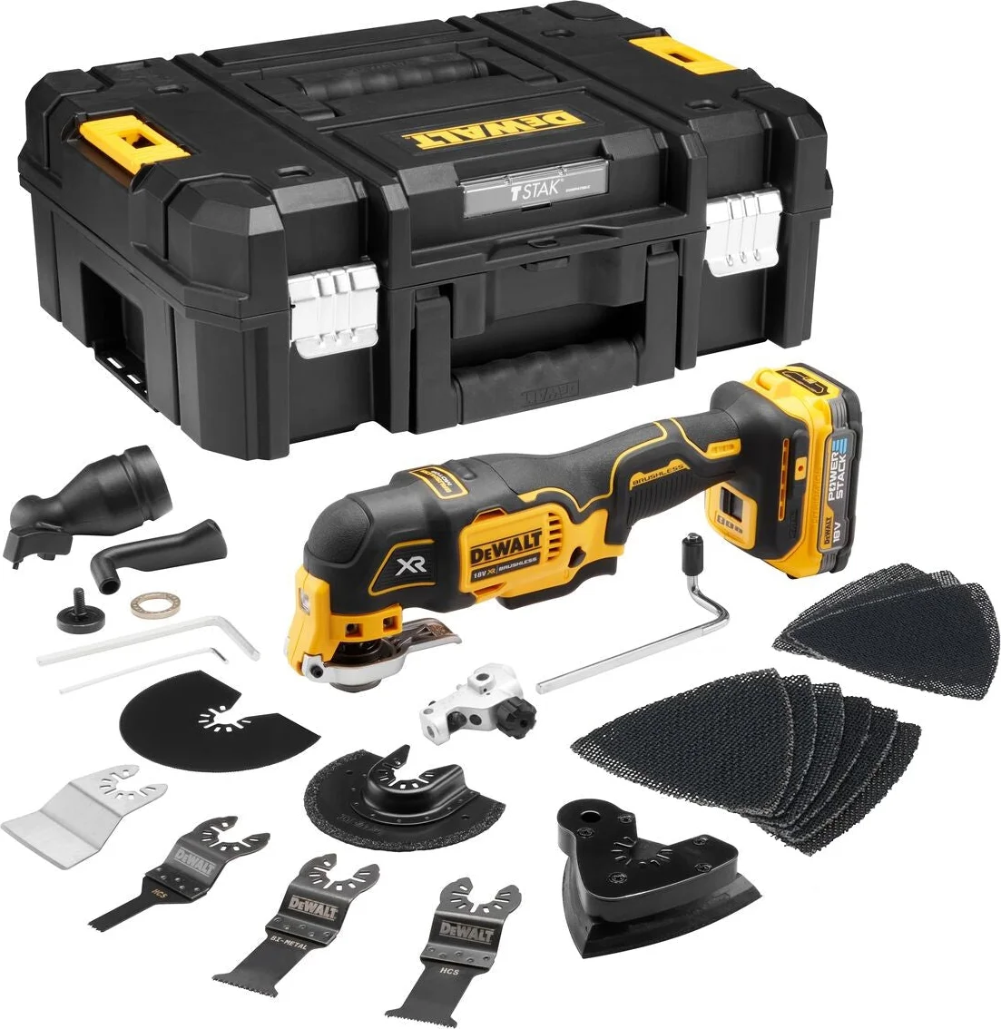DeWALT DCS356E1T Accu multitool + accessoires 18V XR 1.7Ah POWERSTACK in TSTAK