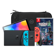 Nintendo Switch OLED Blauw/Rood + Pokémon Legends: Z-A + BlueBuilt Beschermhoes