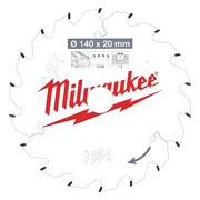 Milwaukee Cirkelzaagblad voor Hout | Ø 140mm Asgat 20mm 18T - 4932471310