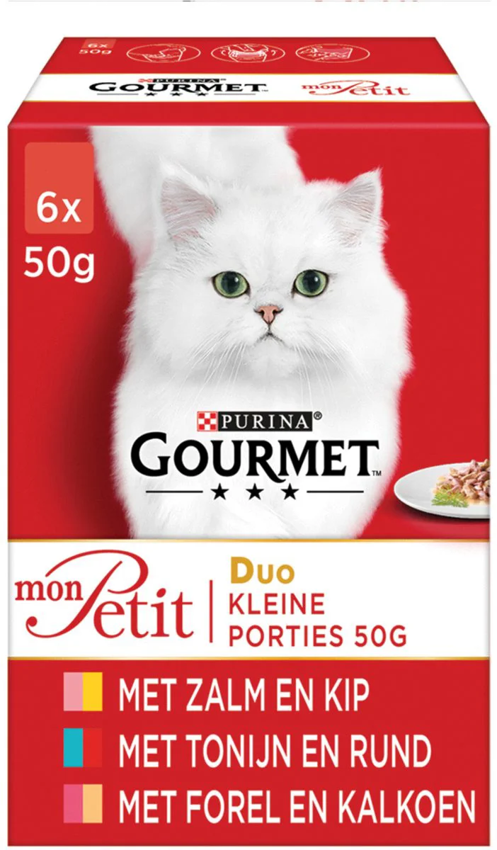 Gourmet Mon Petit Kattenvoer Nat Vis & Vlees 6 x 50 gr