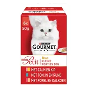 Gourmet Mon Petit Kattenvoer Nat Vis & Vlees 6 x 50 gr