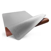 South Wood Bureauonderlegger - 2 Kleurig - Licht Bruin en Grijs - 70cm * 30cm - Lederen - Muismat - Desk mat - Bureau Organizer - Nanders Webwinkel