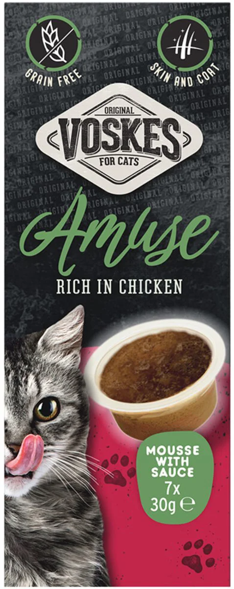 Voskes Kattensnack Mousse Kip in Saus 7x30 gr