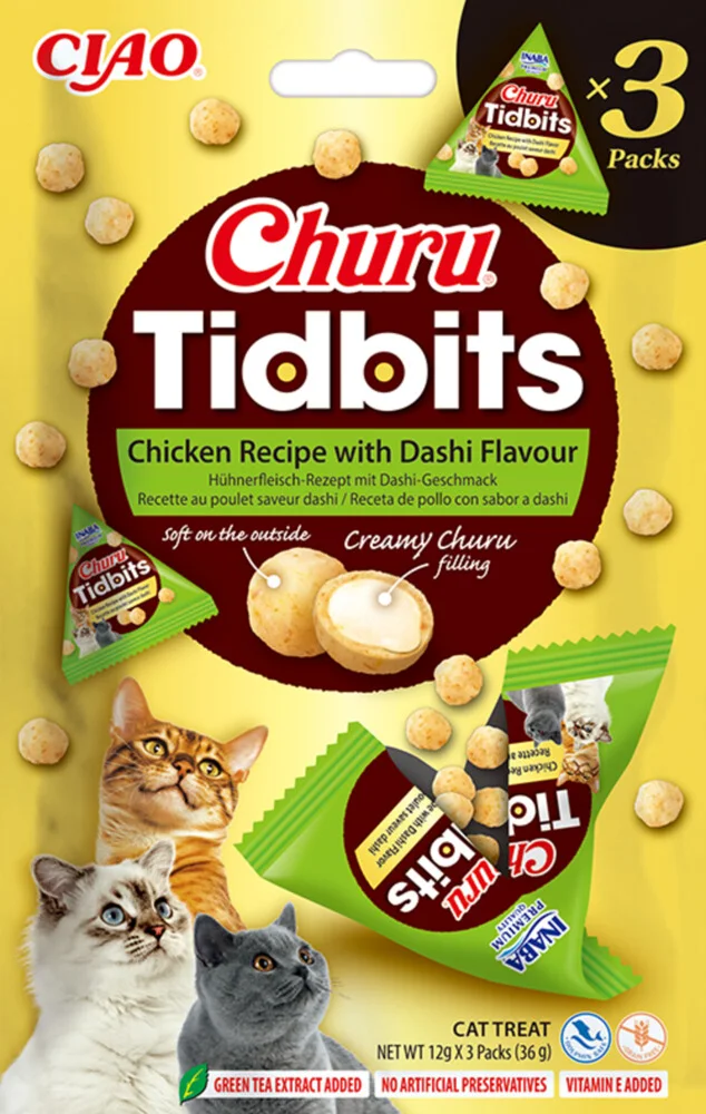 Ciao Kattensnack Churu Luxury Chicken Dashi 3 x 12 gr