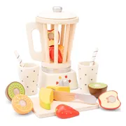 Woet® Houten Smoothie Maker Speelset - Inclusief 5 Stuks Fruit, een Snijplank en 2 Bekers - Speelgoedkeukenmachine voor Kinderen - Rollenspel Keukenspeelgoed - Vanaf 3 Jaar