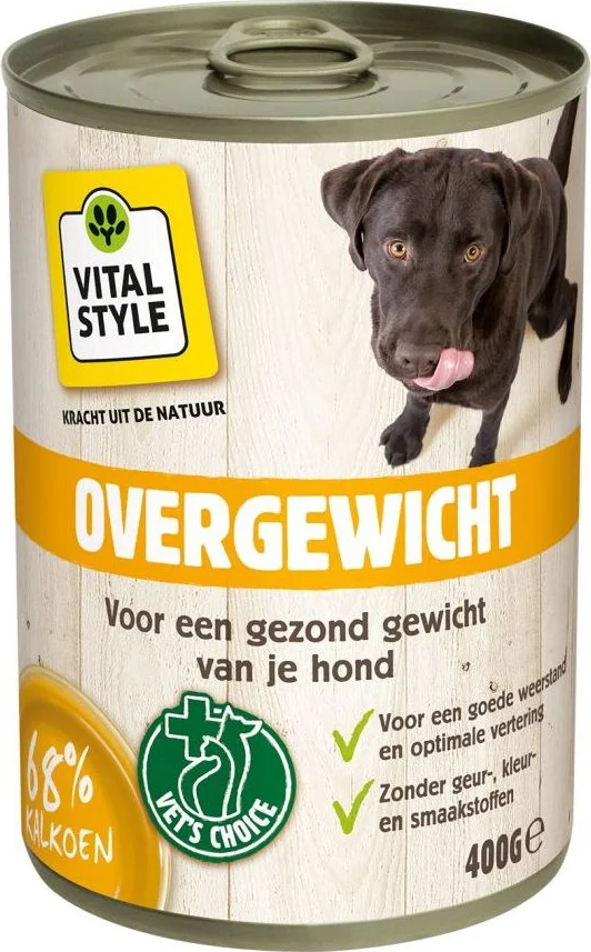 Vitalstyle Hondenvoer Blik Overgewicht 400 gr