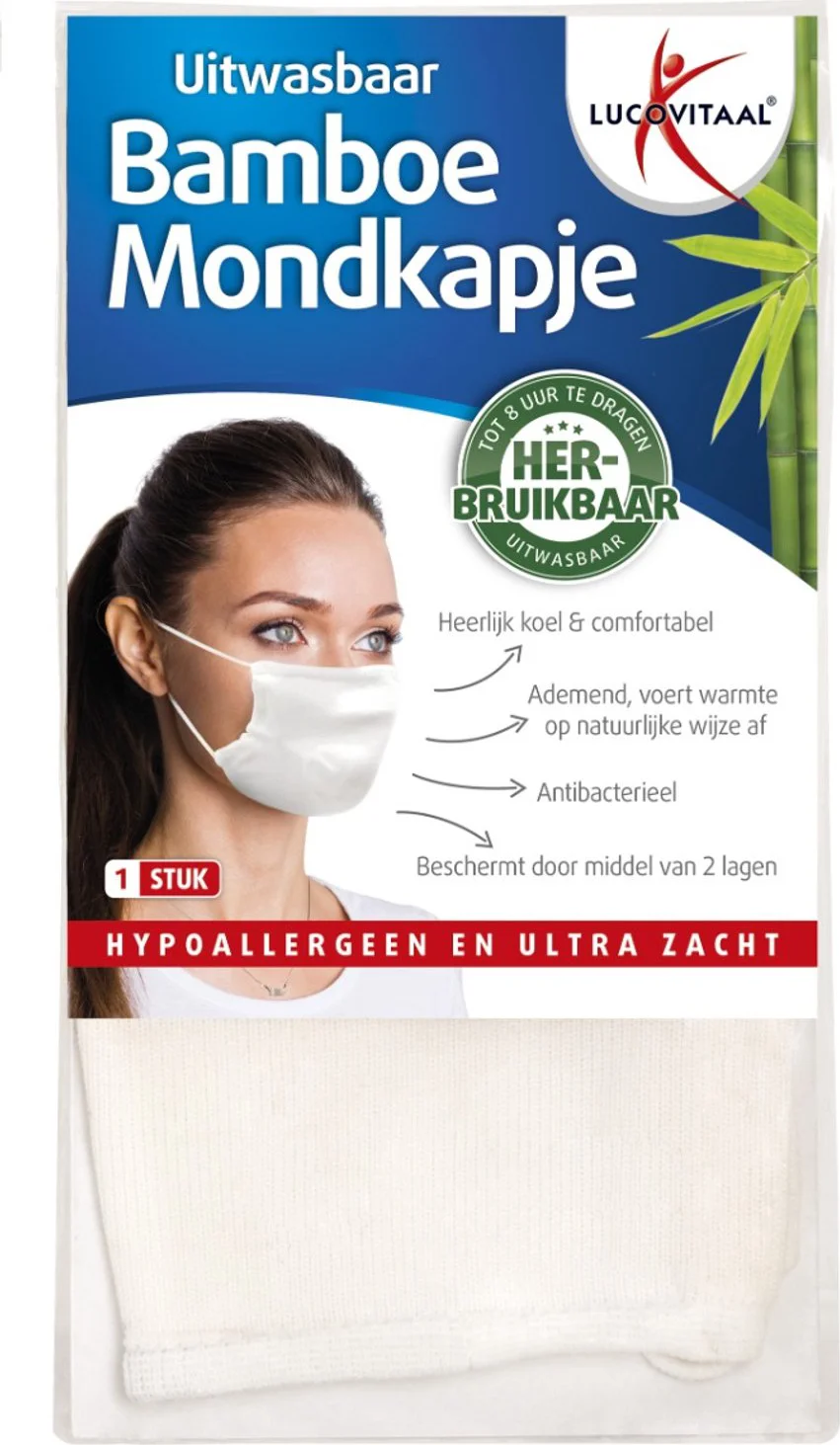 Lucovitaal Bamboe Mondkapje - Uitwasbaar