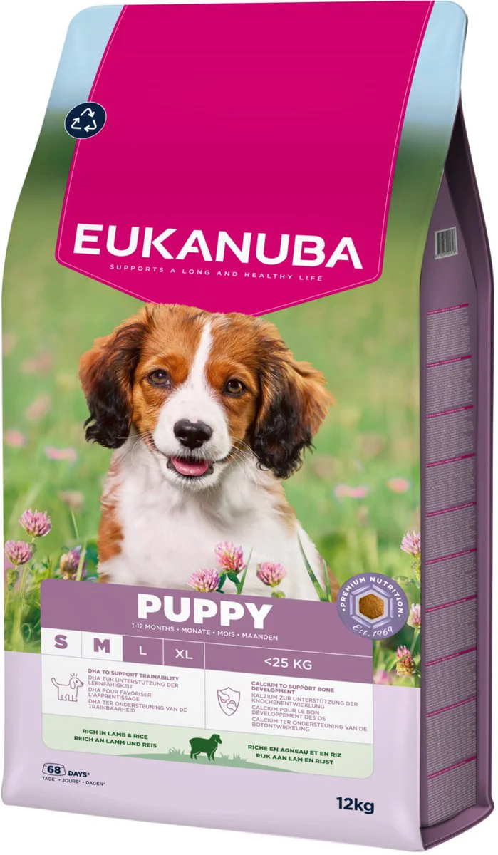 Eukanuba Hondenvoer Droog Life Care Dog Puppy & Junior Small/Medium Lam en Rijst 12 kg