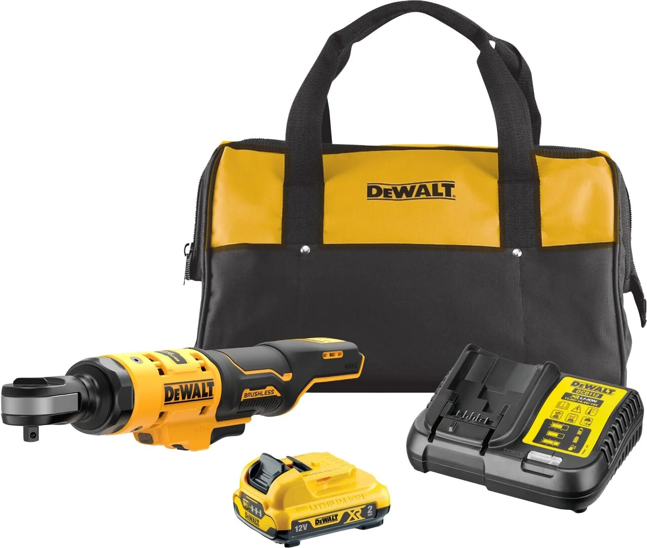 DeWALT DCF503D1 Accu haakse ratelsleutel 3/8" borgpin 12V XR 2.0Ah in tas