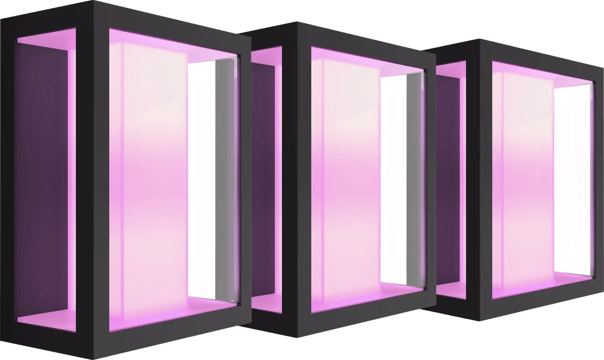 Philips Hue Impress muurlamp White and Color zwart breed 3-pack