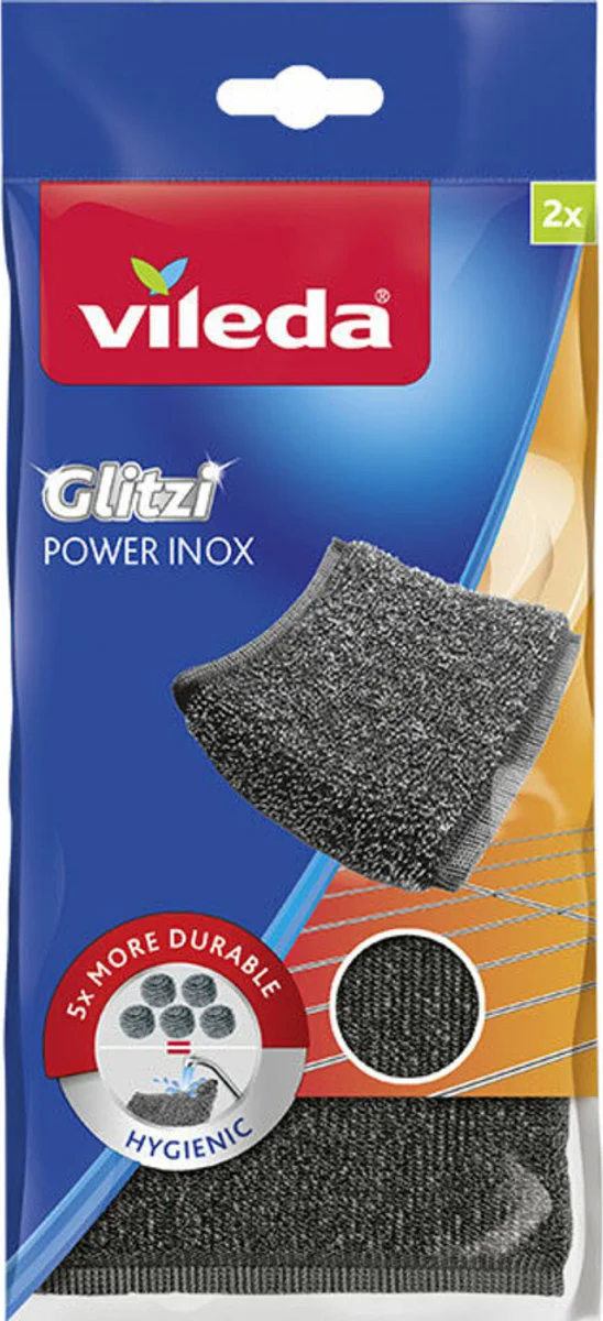 5x Vileda Schuursponzen Glitzi Power Inox 2 stuks