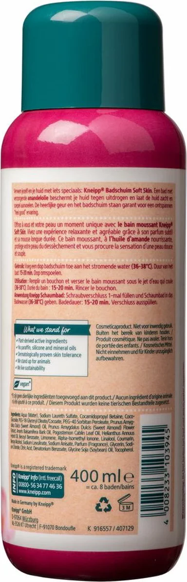 3x Kneipp Badschuim Soft Skin Amandelbloesem 400 ml