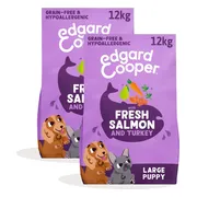 2x Edgard & Cooper Hondenvoer Droog Verse Zalm en Kalkoen Puppy 12 kg