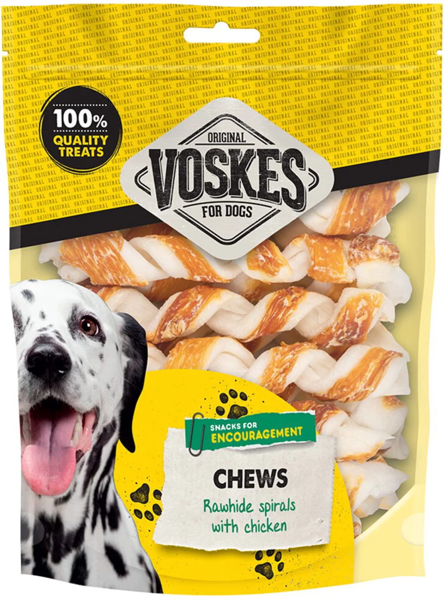 Voskes Hondensnack Spiralen Runderhuid & Kip 20 stuks