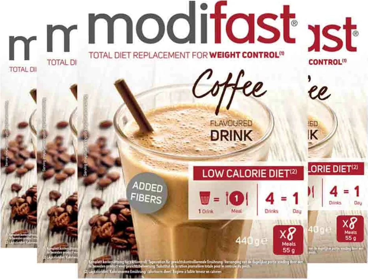 4x Modifast Weight Control Milkshake Koffie 8 x 55 gr