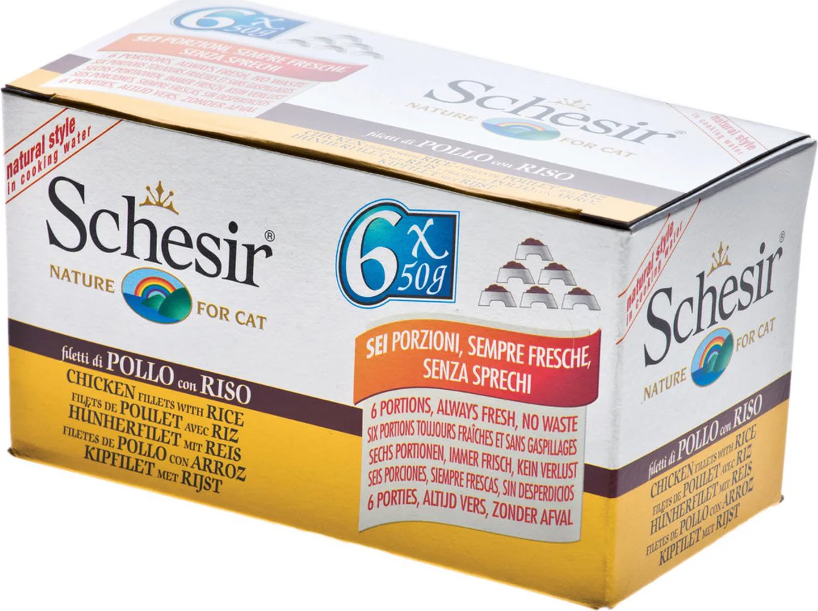 Schesir Kattenvoer Kipfilet - Rijst 6 x 50 gr